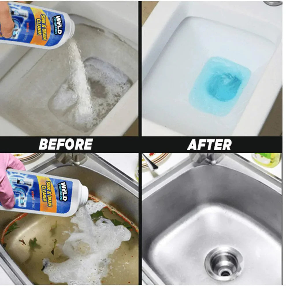 Super Strength Drain Cleaner Powder Instant Pipe & Drain Unblocker