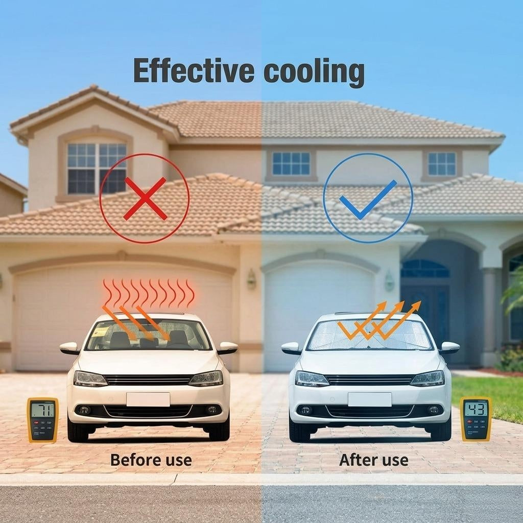 Premium Car Sunshade for Windscreen Reflective Heat Blocker